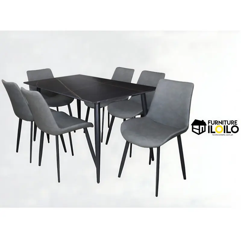 Zweilous Rectangular Sintered Stone Top Dining Table Set Four Seater,  Dining Table Set Six Seater Seater