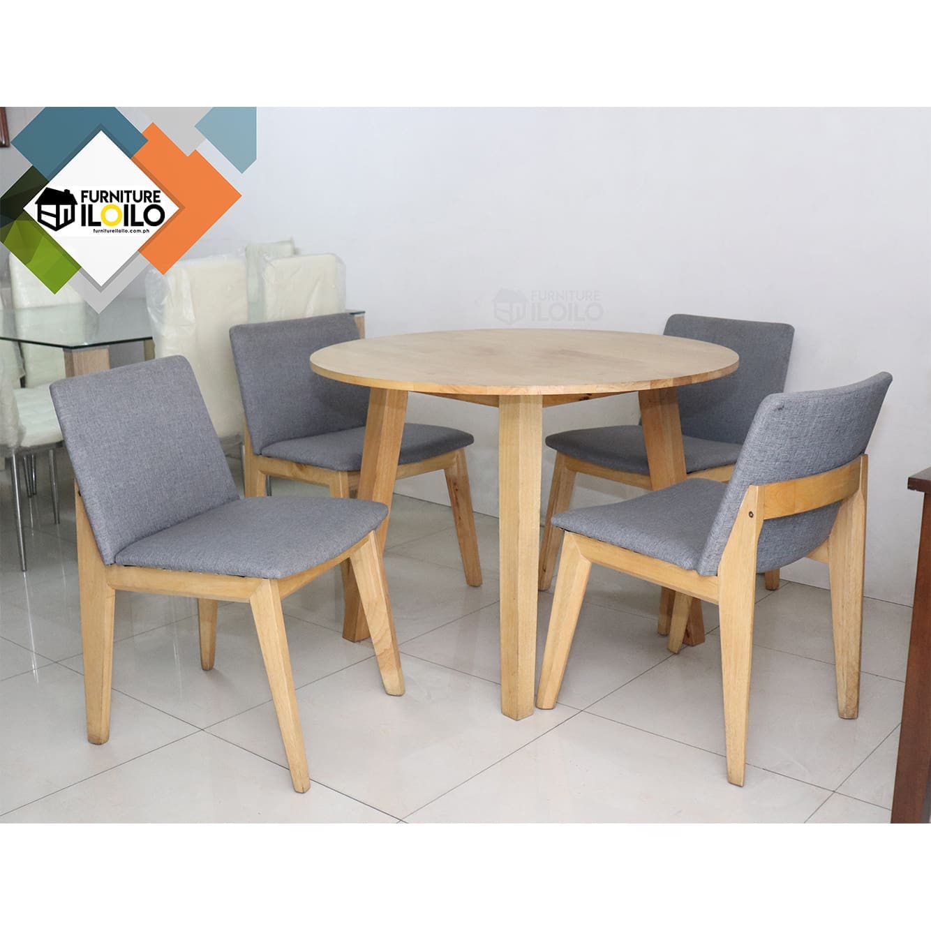 Milah Round Dining Table Set Four Seater 