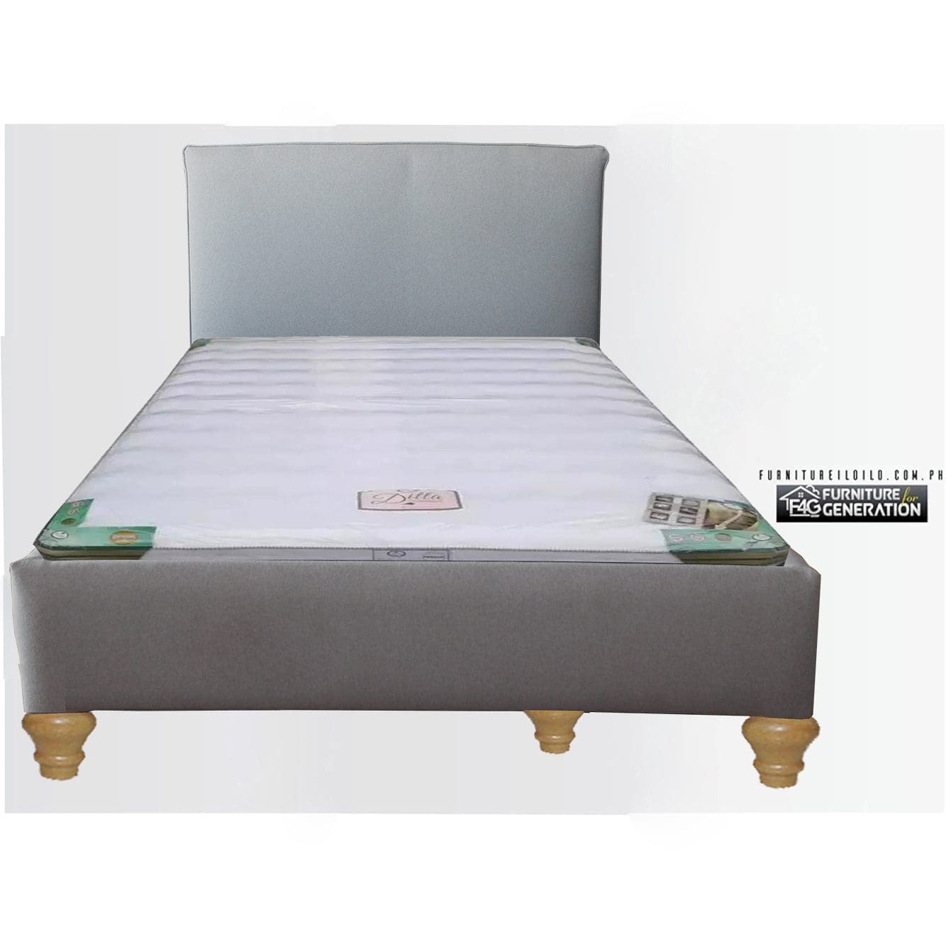 Jomar Bed With Pullout, Mahogany Upholstery 60X75 Queen Bed, Solid Wood