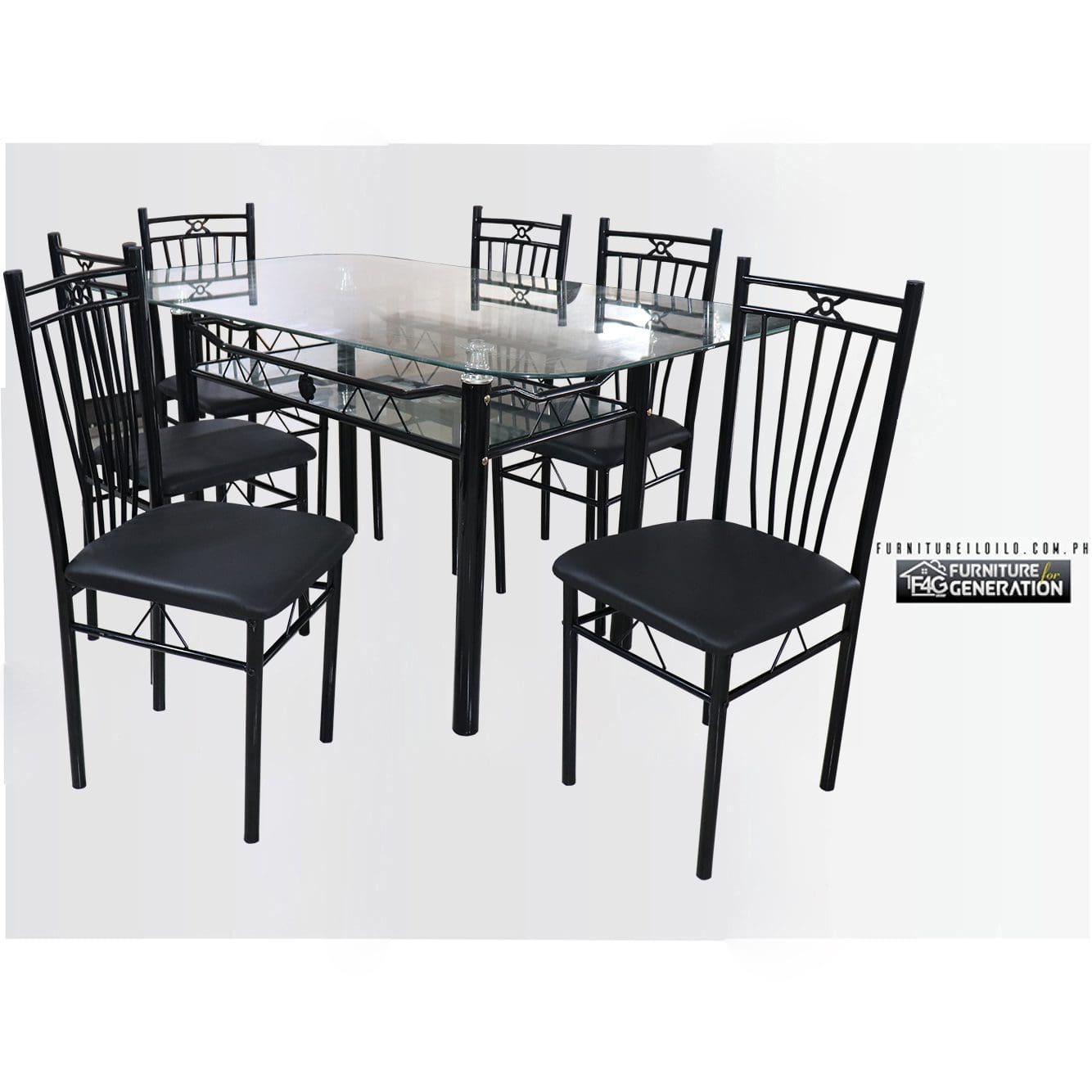 Sangao Rectangular Glass Dining Table Set Four Seater, Dining