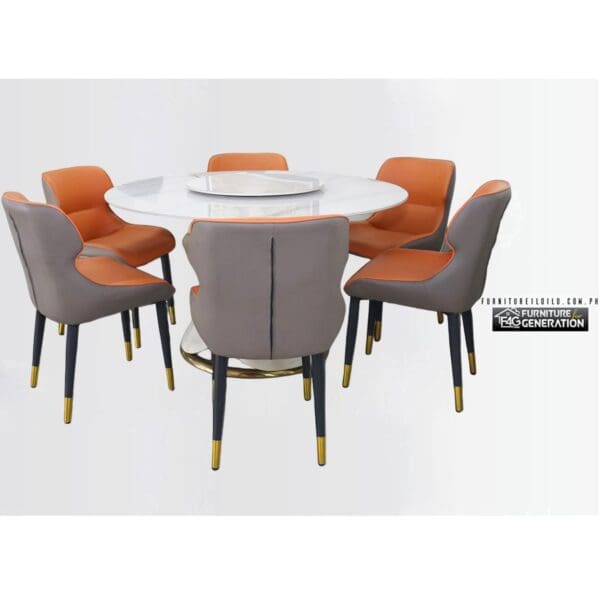 Laeyzah Round Sintered Stone Dining Table Set 6 Six Seater Seater 8 Eight Seater
