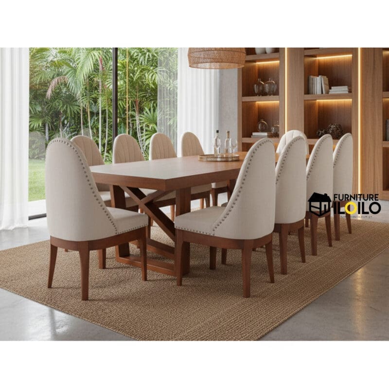 Rayqyaza Rectangular Acacia Dining Table Set 12 Twelve Seater